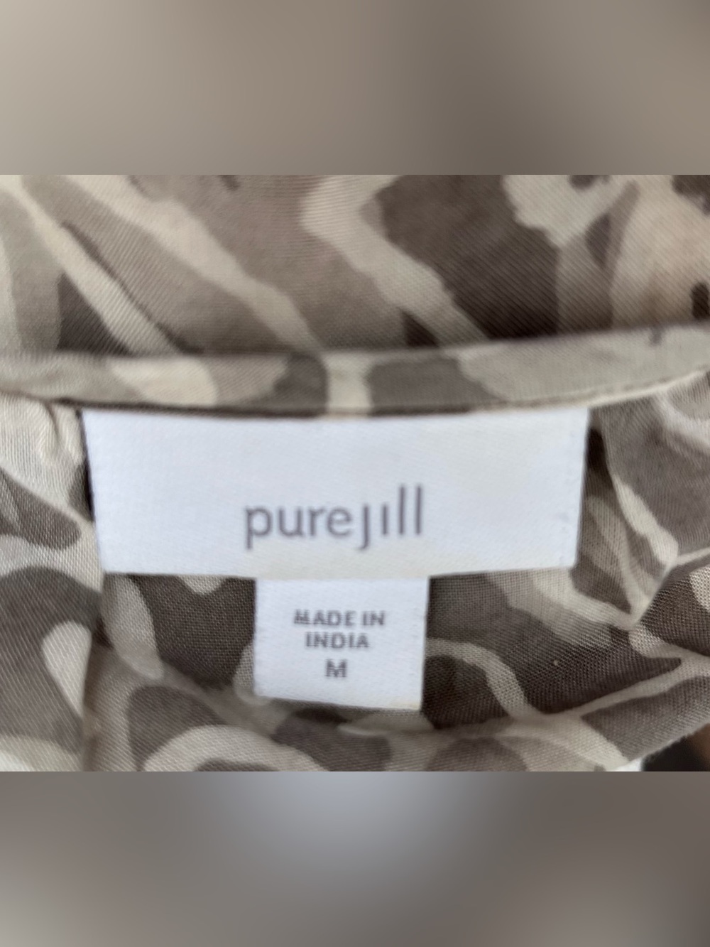 Pure Jill Floral Tunic Blouse Medium Boho Cottagecore Lightweight Long Sleeve - Picture 5 of 6